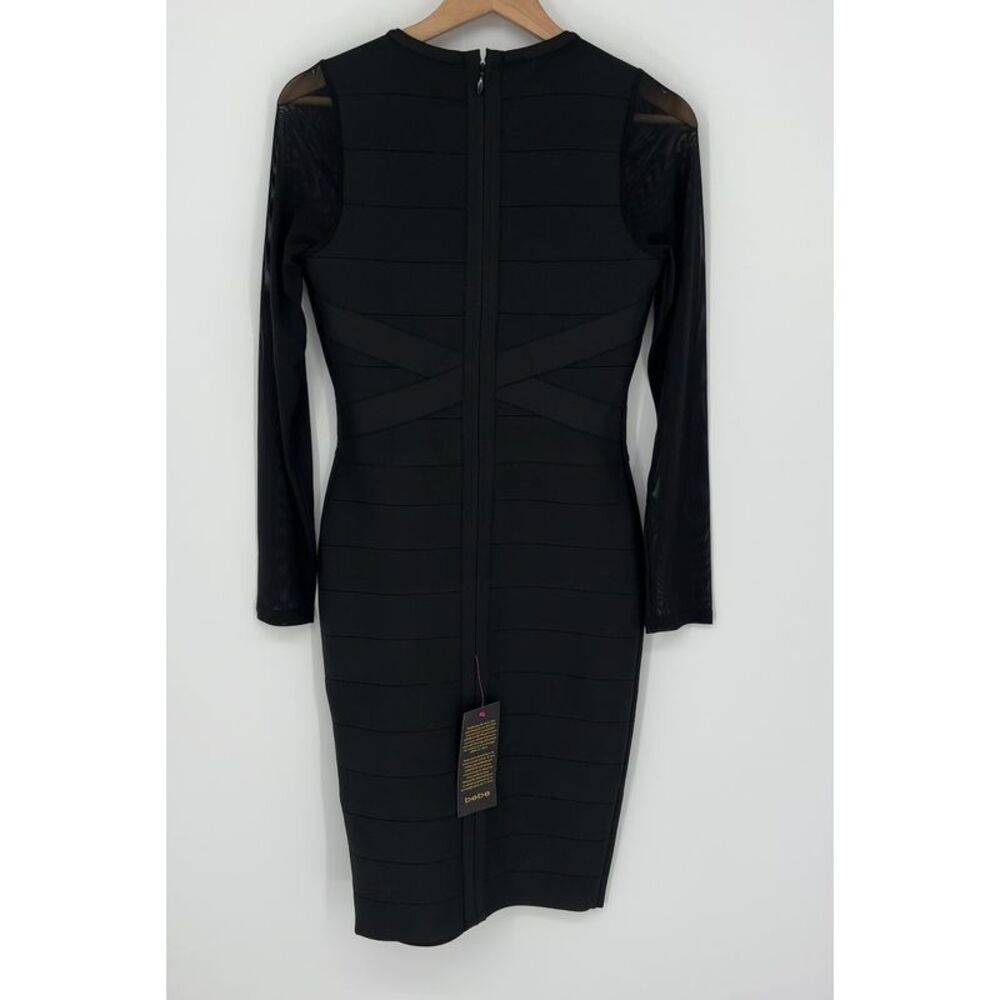 bebe black bandage dress | Dresses | Bebe In Color:Nude Pink One-shoulder Long-sleeve Dress With ModelK_Prom Black lace fitting silhouette